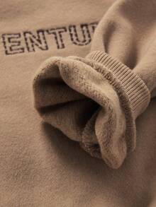 男嬰字母圖案衛衣和衛褲 - 卡其色 - 查看 3