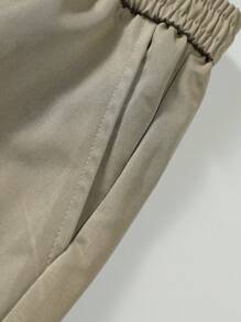 Manfinity LEGND Men's Drawstring Waist Cargo Pants - Khaki - View 6