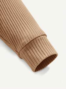 Cozy Pixies Baby Boy Snug Fit Casual Solid Color Round Neck Top And Long Pants Home Clothing 2pcs/Set - Khaki - View 7