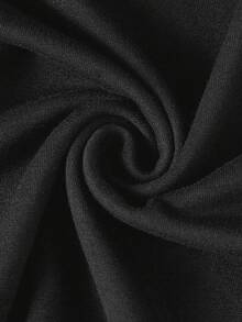 Waid26Art 女性圓領短版修身t恤,配有鑽石天使翅膀字母印花 - 黑色 - 查看 4