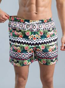 Surfspeed Men's Tropical Print Beach Shorts - Multicolor - View 8