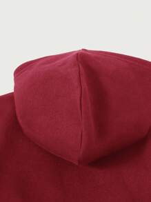 Cozy Pixies Baby Boy Letter Pattern Hoodie & Sweatpants Baby Hoodie Set - Burgundy - View 7