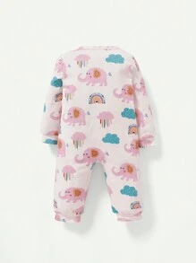 Cozy Pixies 女婴童2入組卡通圖案拉鏈開襟連身褲 - 彩色 - 查看 2