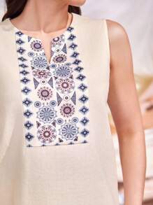 Al Najma Bộ đồ 2 món áo vest và quần blazer in họa tiết cho nữ - Nhiều màu - Xem 3