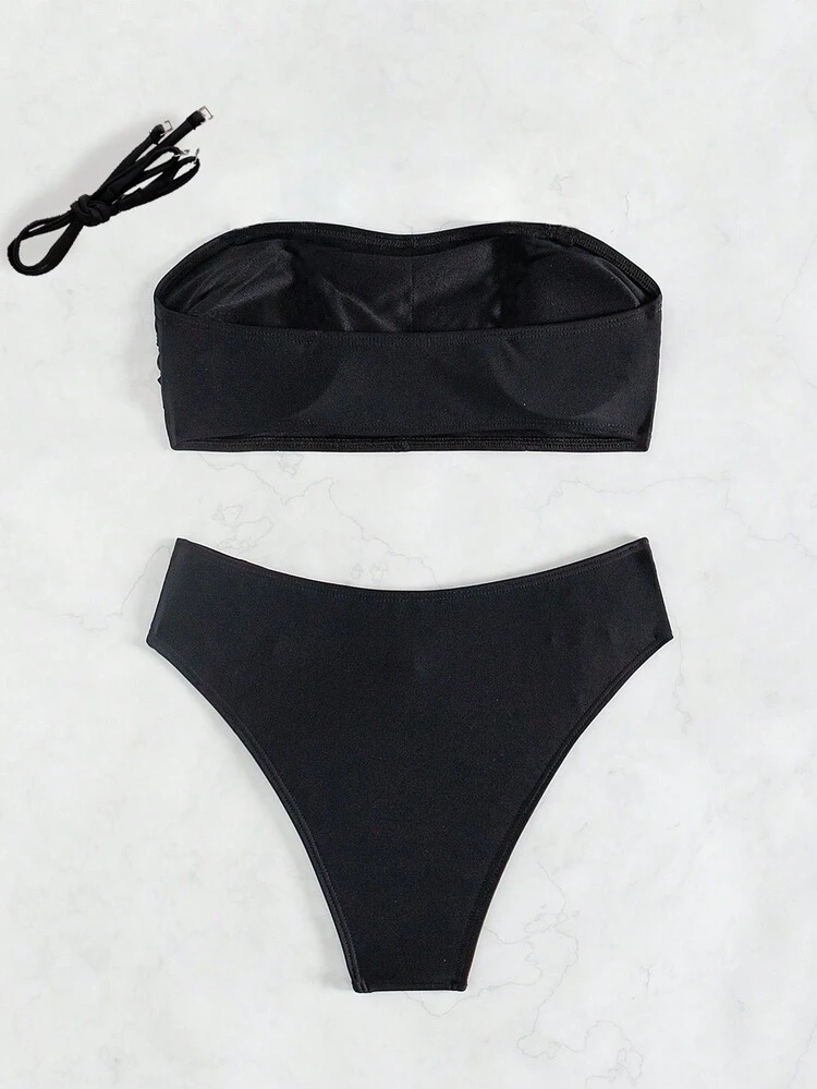 Ladies' Ruched Bikini Set Summer Beach
