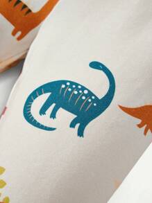 Cozy Pixies 嬰兒男童緊身卡通動物圖案圓領上衣和長褲睡衣套裝 - 杏色 - 查看 6