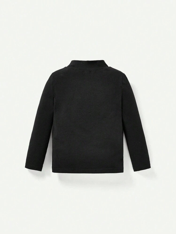 3pcs Baby Boys' Letter Printed Turtleneck Long Sleeve Tops Set