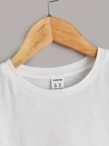 SHEIN Leap Crew Cậu bé Tween 4pcs Áo phông trơn - Nhiều màu - Xem 12