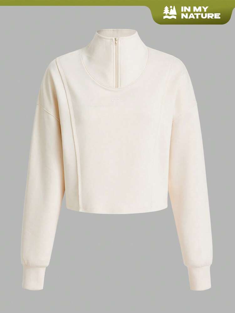 Ladies' Solid Color Stand Collar Outdoor Sweatshirt