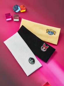 THE POWERPUFF GIRLS X SHEIN 3 Pcs/Set Multicolor Elastic Hair Band, Suitable For Daily Use, Hair Band, Headband, Sweatband,Y 2 K, Sport - Multicolor - View 7