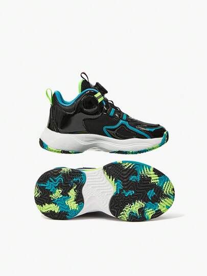 Cool Fashionable Flat Bottom Comfortable Rotating Button Boys' Basketball Shoes