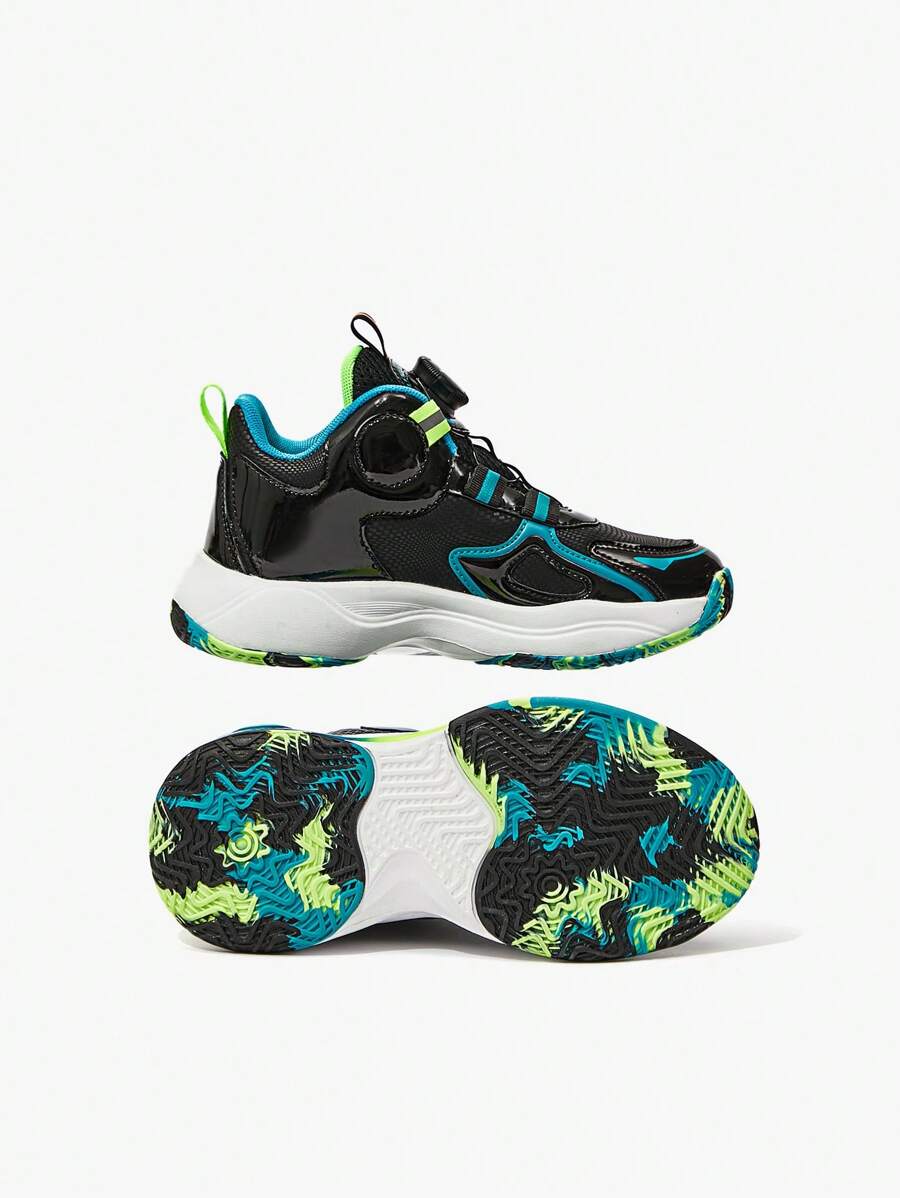 Cool Fashionable Flat Bottom Comfortable Rotating Button Boys' Basketball Shoes