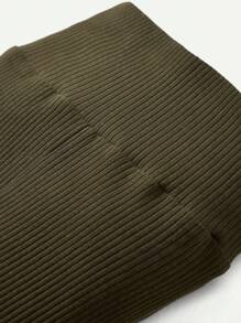 嬰兒男童合身睡衣休閒實色圓領上衣和腹部保護長褲家居套裝共2件 - 軍綠色 - 查看 6