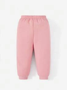 Cozy Pixies Baby Girl Unicorn Print Raglan Sleeve Sweatshirt & Sweatpants - Pink - View 6