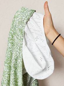 SHEIN PETITE 女士 Schiffy 短款上衣和不对称下摆半身裙两件套 - 綠色 - 查看 7