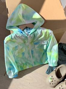 SHEIN 1pc Young Boys' Macaron Color Series Dyeing Hooded Anti-Uv Jacket,Casual & Fashionable & Breathable & Soft Comfortable Versatile Jacket For Spring - Multicolor - View 4