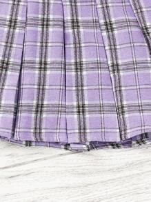SHEIN Trẻ Cô gái Mát mẻ Phong cách đường phố Tim & Mèo in Ngắn tay Áo thun , Rô Chân Váy xếp ly Đối với Mùa xuân/Mùa hè - Nhiều màu - Xem 8