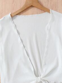 SHEIN Teen Girl's Cami Floral Dress With Front Tie Top Two Pieces Set