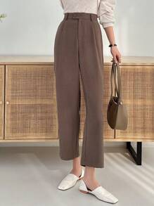 Dazy Designer 女式咖啡棕色彈性腰褲 - 咖啡棕 - 查看 3