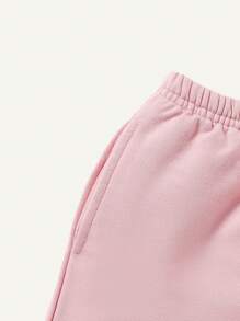 Cozy Pixies Baby Girls' Casual Round Neck Top & Shorts Set With Letter Print Matching Set