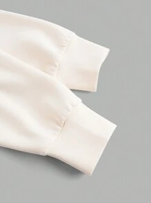 Gameset SHEIN Sport 女裝純色立領戶外運動服 - 米色 - 查看 4