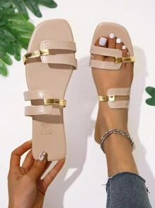 時尚涼鞋適用於女士雙色剪裁設計涼拖