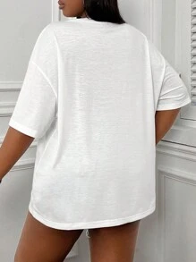 SHEIN EZwear 超大尺碼超寬鬆夏季水果印花T恤 - 彩色 - 查看 2