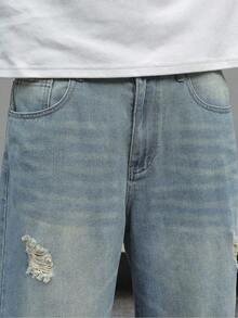 Manfinity EMRG Men's Ripped Jeans With Pockets - Light Wash - View 7