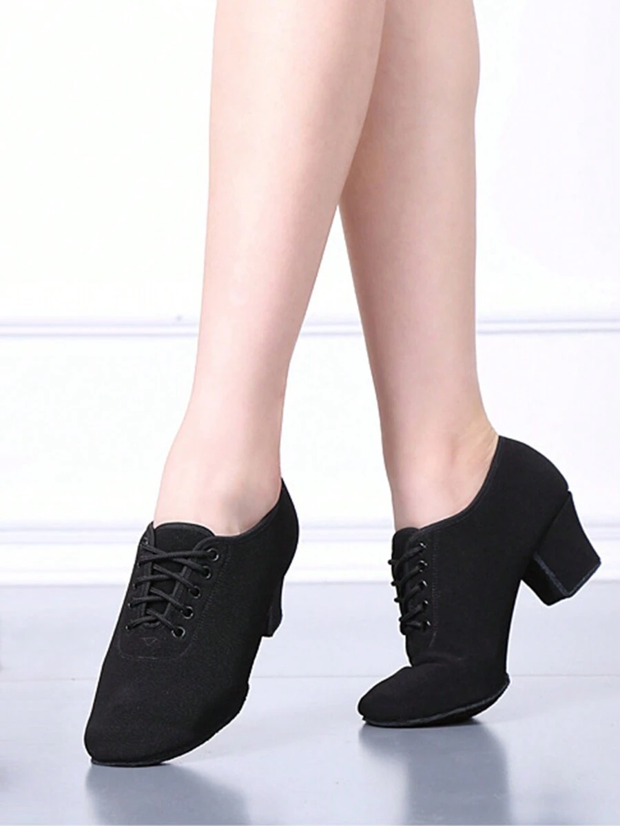 黑色軟底爵士舞和拉丁舞鞋適用於各種舞蹈風格 - 黑色 - 查看 1