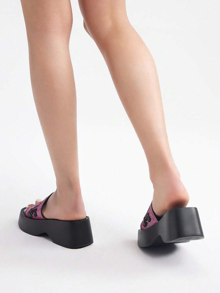Women's Black Summer Sandals With Open Toe, Mules, Breathable, Thick Bottom And Casual Style