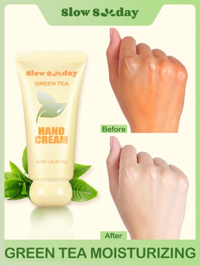 Crema mani al tè verde Slow Sunday, profumata, per mani secche, crema per la cura delle mani, idratante, lenitiva per la pelle, nutrimento profondo, formato da viaggio, con oli vegetali multipli, idratazione naturale, stili autunnali e invernali accoglienti, adatta per autunno e inverno, stile Y2K, per Halloween, feste e regali, Ringraziamento e Capodanno, regalo di ringraziamento, per Natale, regali di Natale