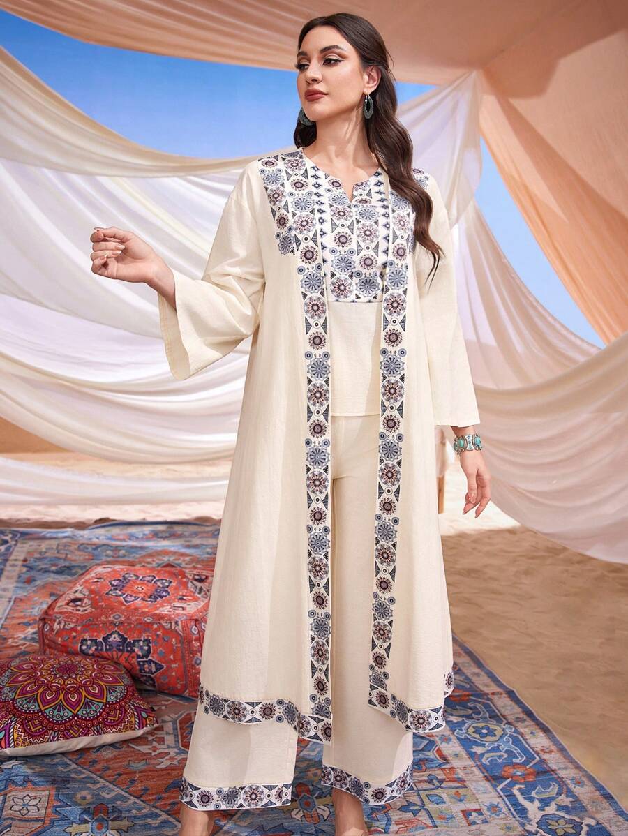 Al Najma Bộ đồ 2 món áo vest và quần blazer in họa tiết cho nữ - Nhiều màu - Xem 1