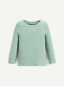 Cozy Pixies Baby Boy Snug Fit Pajamas Round Neck Solid Color Top And Pants Set