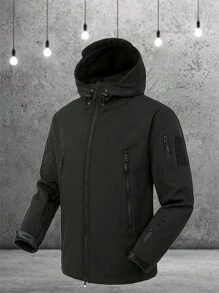 Men Zip Up Hooded Jacket Gym Clothes Men - Black - View 2