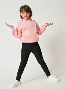 Tween Girls' All-Match Versatile Slim-Fit Cotton Leggings - Black - View 6