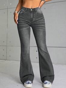 SHEIN EZwear 女性貓鬚梳整流褲 - 深灰色 - 查看 5