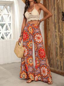 Breezaya Women's Wide Leg Mandala Print Pants Fall Cloth For Women - Multicolor - View 6