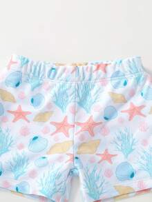 Baby Boy Coral Shell Starfish Printed Swimwear Set - Multicolor - View 7