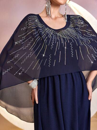 Modelyn Đầm dạ hội dài đính đá lấp lánh cho nữ