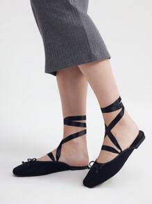 SHEIN Quý cô Đúng mốt Giày phẳng - màu đen - Xem 1