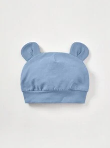 Cozy Pixies 男婴童素色拉鏈開襟連體睡衣&3D耳朵設計帽