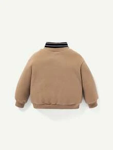 男嬰字母圖案衛衣和衛褲 - 卡其色 - 查看 2