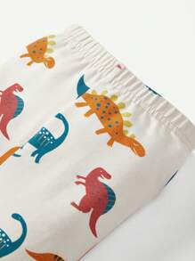 Cozy Pixies 嬰兒男童緊身卡通動物圖案圓領上衣和長褲睡衣套裝 - 杏色 - 查看 7