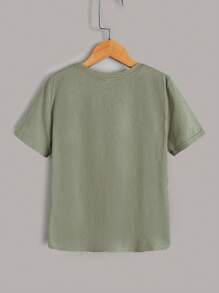 SHEIN Leap Crew Cậu bé Tween 4pcs Áo phông trơn - Nhiều màu - Xem 8