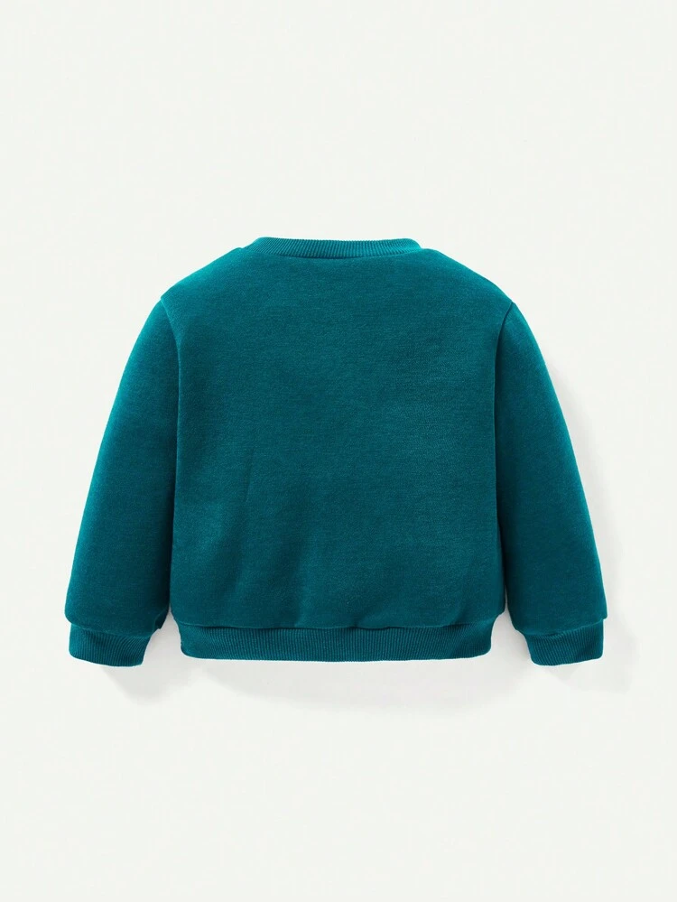 Baby Boy Casual Letter Print Round Neck Sweatshirt And Long Pants Sets