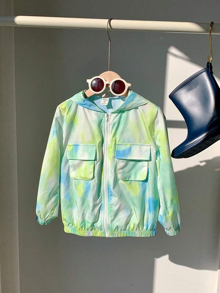 1pc Young Boys' Casual & Fashionable & Versatile & Soft & Comfortable & Macaron Color Series Dyeing & Breathable & Hooded & Anti-Uv Jacket, Suitable For Spring, Summer And Autumn