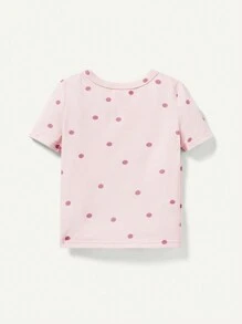 Cozy Pixies Baby Girl Snug Fit Round Neck Short Sleeve Top And Pants Homewear Set Matching Set