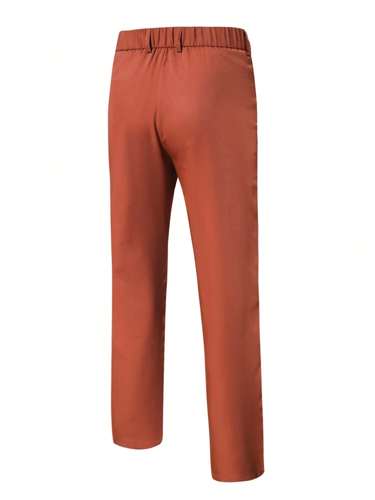 Men's Solid Color Pleated Dress Pants