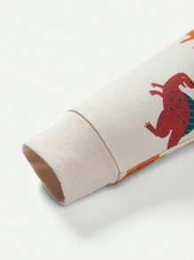 Cozy Pixies 嬰兒男童緊身卡通動物圖案圓領上衣和長褲睡衣套裝 - 杏色 - 查看 11