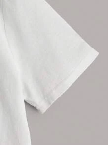 SHEIN Leap Crew Cậu bé Tween 4pcs Áo phông trơn - Nhiều màu - Xem 7